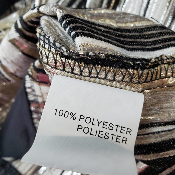 PACCIO womens M NWT gold & black metallic fit & flare mini skirt - Picture 5 of 5